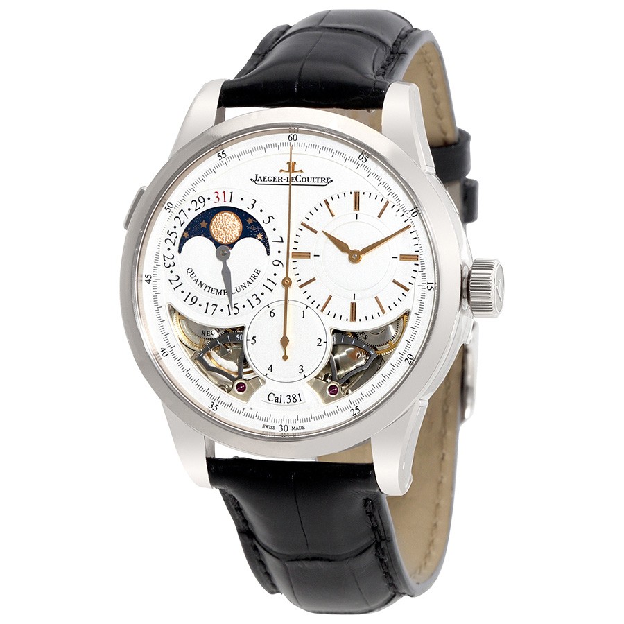 Jaeger-LeCoultre Watches : Q6043420 Silver Opaline Cut-out Hand Wind Men Watch