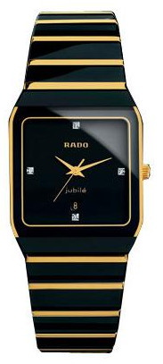 Rado Watches : R10398761 Quartz Black Hardmetal/ Gold Black Dial Black Hardmetal/gold Band Men Watch
