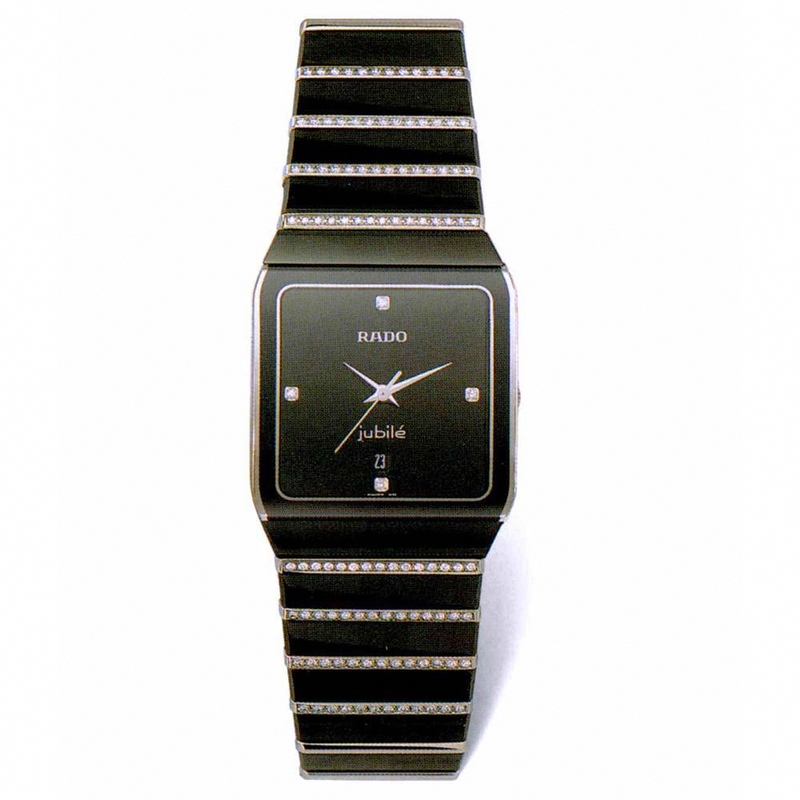 Rado Watches : R10463719 Quartz Black Gardmetal/steel Black Dial Black Hardmetal/white Gold Band Men Watch
