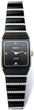 Rado Watches : R10464719 Quartz Black Hardmetal/white Gold Black Dial Black Hardmetal/white Gold Band Women Watch
