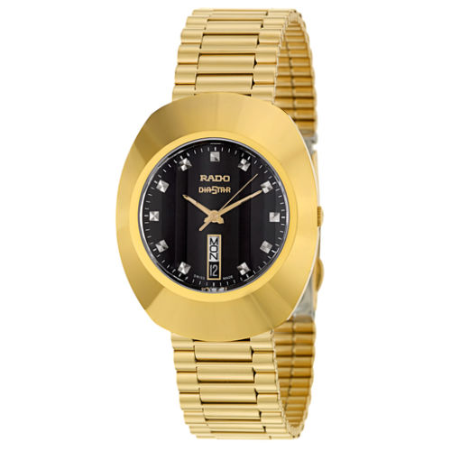 Rado Watches : R12304153 Quartz Analog Day Date Gold Tone Stainless Steel Men Watch