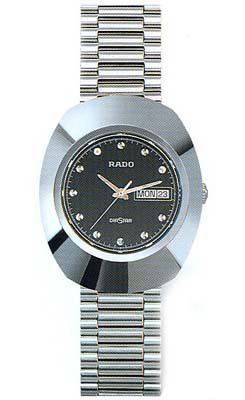 Rado Watches : R12391153 Black Dial Fixed Stainless Steel Band Men Watch