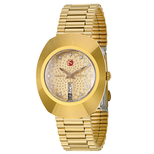 Rado Watches : R12413083 Automatic Crystal Hour Markers Dial Day Date Gold Tone Stainless Steel Men Watch