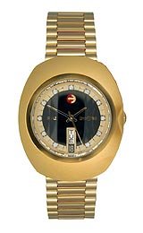 Rado Watches : R12413583 Black Dial Yellow Plated Bracelet Band Men Watch
