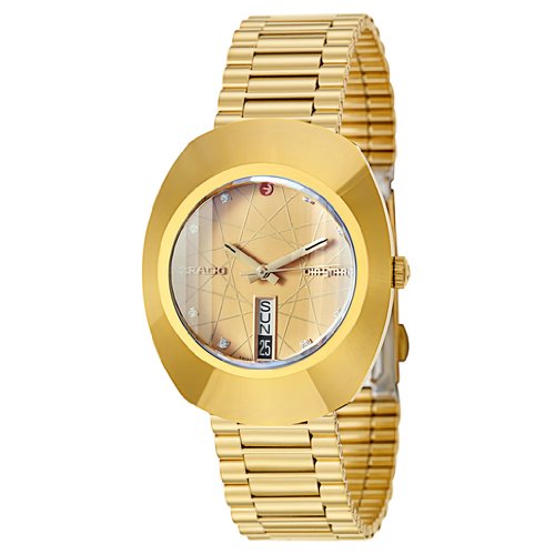 Rado Watches : R12413593 Automatic Analog Crystal Dial Day Date Gold Tone Stainless Steel Men Watch