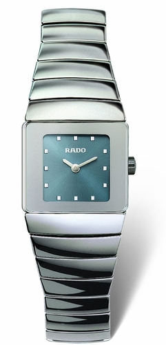 Rado Watches : R13334202 Quartz Platinum Ceramic Blue Dial Platinum Ceramic Band Women Watch