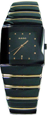 Rado Watches : R13335161 Quartz Black Ceramic/gold Black Dial Black Ceramic/gold Band Men Watch