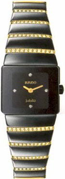 Rado Watches : R13337729 Quartz Black Ceramic/gold Black Dial Black Ceramic/gold Band Women Watch
