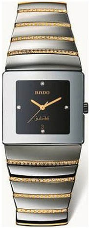 Rado Watches : R13432759 Quartz Black Ceramic/gold Black Dial Black Ceramic/gold Band Men Watch