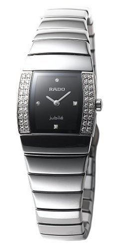 Rado Watches : R13578712 Quartz Platinum Ceramic Black Dial Platinum Ceramic Band Women Watch