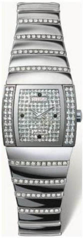 Rado Watches : R13578952 Quartz Platinum Ceramic Diamond Dial Platinum Ceramic Band Women Watch