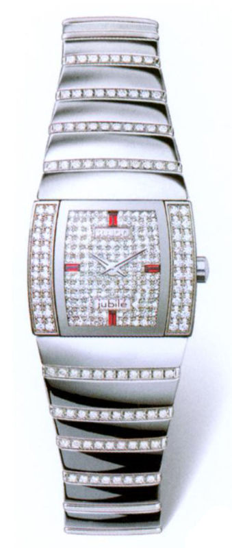 Rado Watches : R13578962 Quartz Platinum Ceramic Diamond Dial Platinum Ceramic Band Women Watch