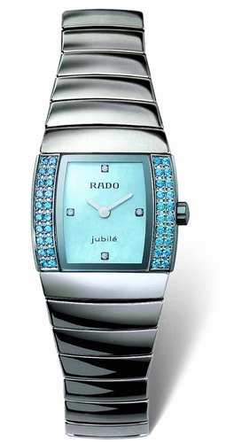 Rado Watches : R13580912 Quartz Platinum Ceramic Blue Mother Of Pearl Dial Platinum Ceramic Band Women Watch