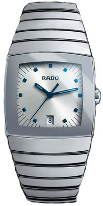 Rado Watches : R13719102 Quartz Platinum Ceramic Silver Dial Platinum Ceramic Band Men Watch