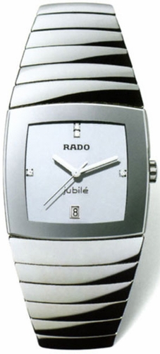 Rado Watches : R13719702 Quartz Platinum Ceramic Silver Dial Platinum Ceramic Band Men Watch