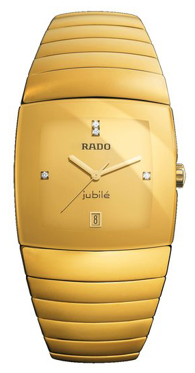 Rado Watches : R13773702 Quartz Gold Ceramic Gold Dial Gold Ceramic Band Men Watch