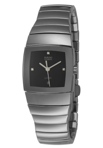 Rado Watches : R13877712 Automatic Diamonds Black Dial Platinum Tone Ceramic Women Watch
