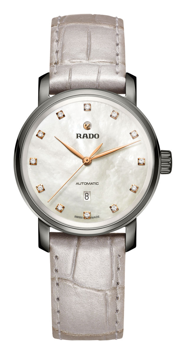 Rado Watches : R14026935 Automatic Mother of Pearl Diamond Dial Leather Women Watch