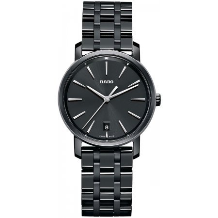 Rado Watches : R14063182 Quartz Analog Date Black Ceramic Women Watch