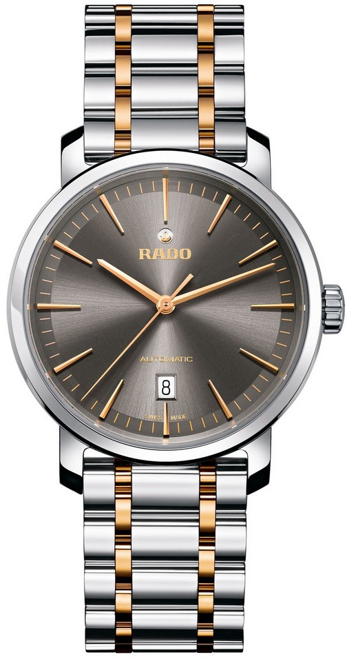 Rado Watches : R14077103 Automatic Gray Dial Date Two Tone Stainless Steel Men Watch