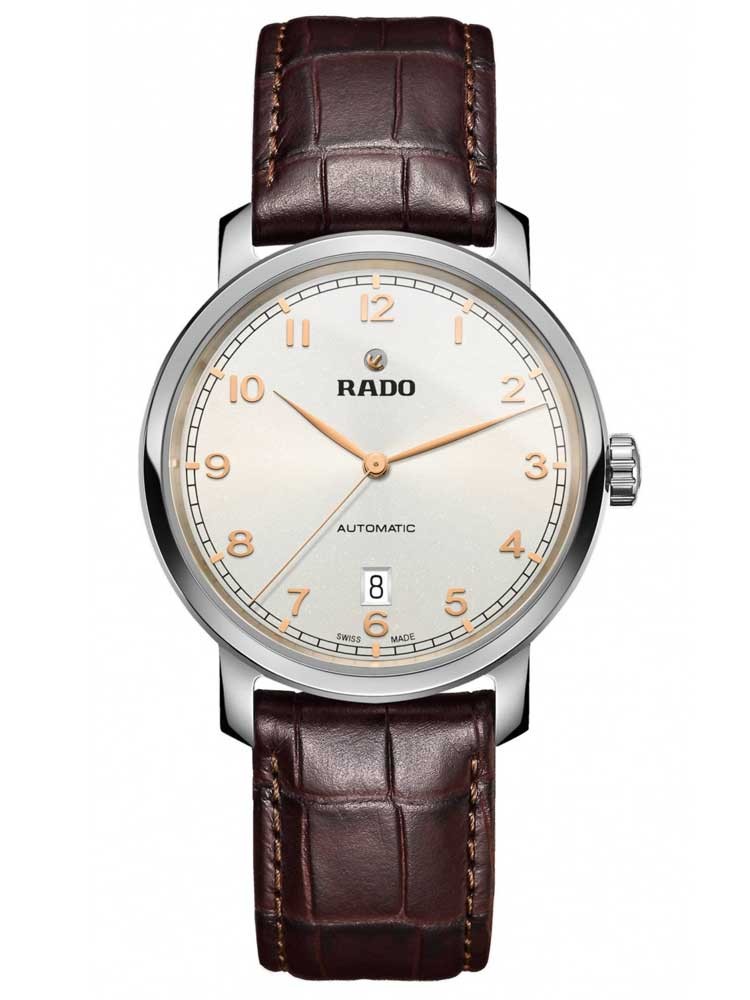 Rado Watches : R14077136 Automatic White Dial Date Brown Leather Men Watch