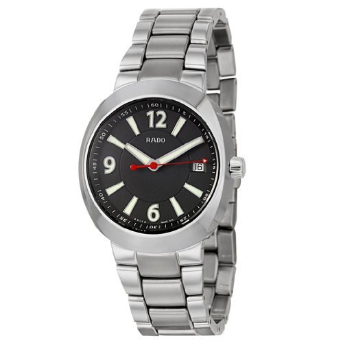 Rado Watches : R15945153 Quartz Black Dial Date Stainless Steel Men Watch