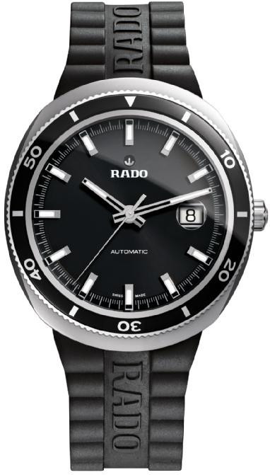 Rado Watches : R15959159 Automatic Black Dial Black Rubber Men Watch