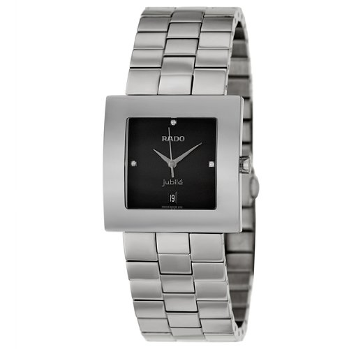 Rado Watches : R18681703 Quartz Black Diamond Dial Date Stainless Steel Men Watch