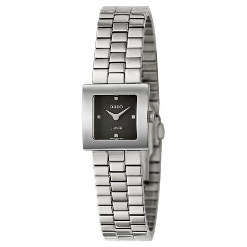 Rado Watches : R18682703 Quartz Black Diamond Dial Stainless Steel Women Watch