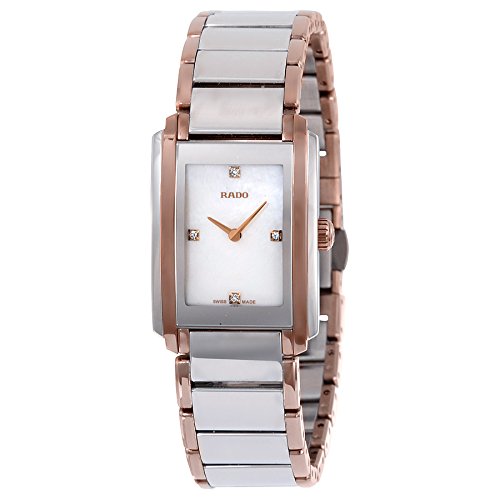 Rado Watches : R20211903 Mother Of Pearl Dial Fixed Stainless Steel And Rose Gold Band Women Watch