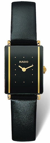 Fake AAA Rado Watches : R20383165 Quartz Black Ceramic/gold Black Dial Black Ceramic/gold Band Women Watch Watch