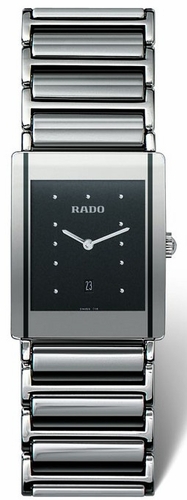 Rado Watches : R20484172 Quartz Platinum Tone/steel Black Dial Platinum Tone/steel Band Men Watch