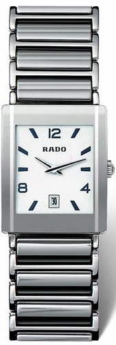Rado Watches : R20486112 Quartz White Dial Platinum Tone Ceramic and Stainless Steel Women Watch