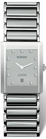 Rado Watches : R20486752 Quartz Silver Dial Platinum Tone Stainless Steel and Ceramic Women Watch