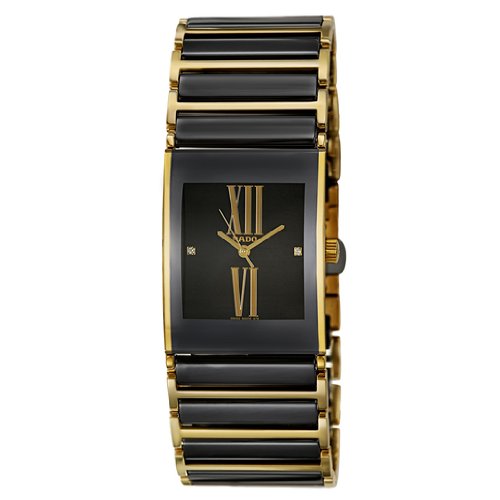 Rado Watches : R20787762 Quartz Diamonds Black Dial Stainless Steel and Ceramic 27mm Women Watch