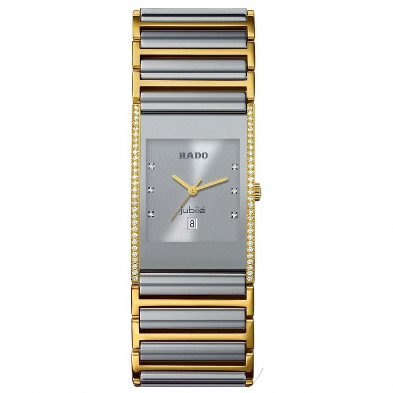 Rado Watches : R20793702 Quartz Diamonds Bezel Diamonds Silver Dial Men Watch