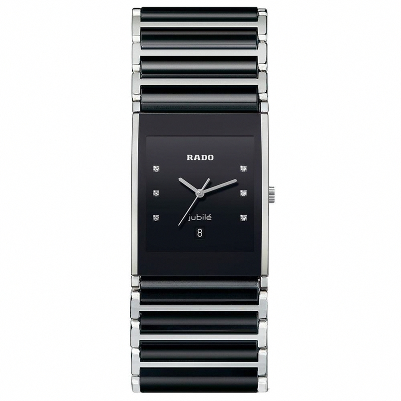 Rado Watches : R20861752 Quartz Diamonds Black Dial Ceramic and Stainless Steel 31mm Men Watch