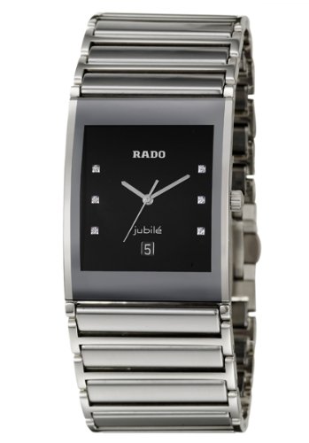 Rado Watches : R20861759 Quartz Diamonds Black Dial Stainless Steel and Ceramic Men Watch
