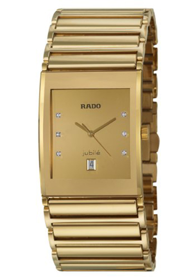 Rado Watches : R20863732 Quartz Diamonds Dial Gold Tone Stainless Steel 31mm Men Watch