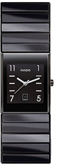 Rado Watches : R21347202 Quartz Black Dial Date Black Ceramic Men Watch