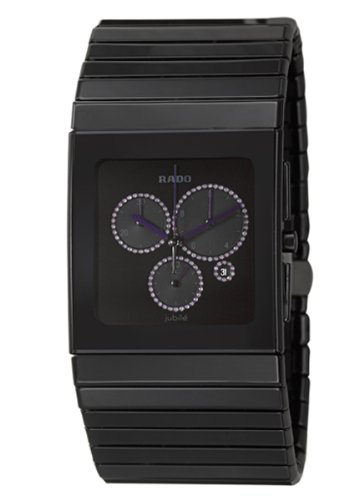 Rado Watches : R21714732 Quartz Chronograph Amethyst Dial Black Ceramic 35mm Men Watch