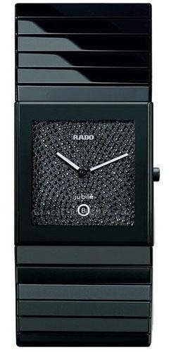 Rado Watches : R21718702 Quartz Black Ceramic Diamond Dial Black Ceramic Band Men Watch