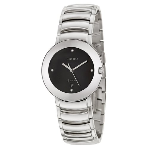 Rado Watches : R22531713 Quartz Black Diamond Dial Date Stainless Steel Women Watch