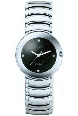 Rado Watches : R22625713 Black With 4 Diamonds Dial Fixed Band Men Watch