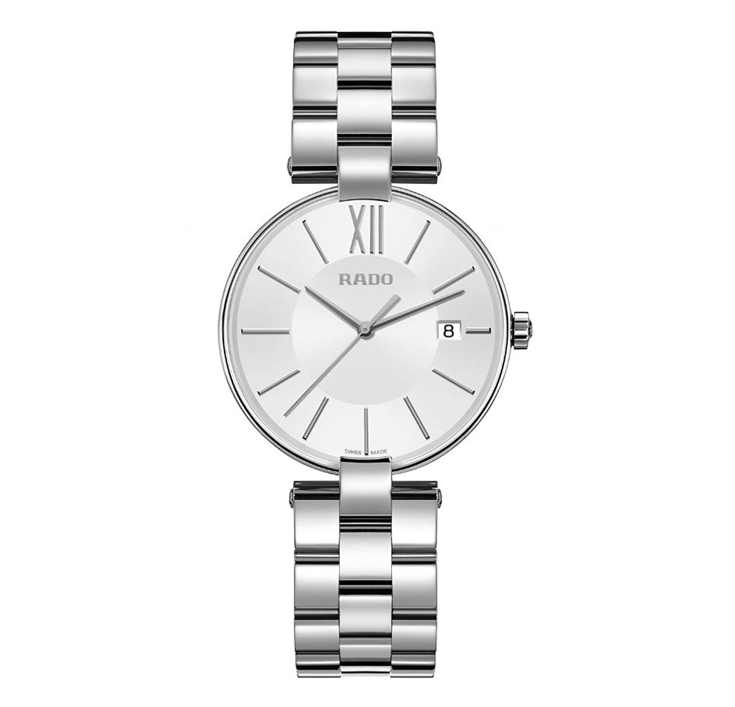 Rado Watches : R22852013 White Dial Fixed Stainless Steel Band Men Watch