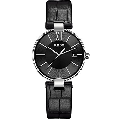 Rado Watches : R22852155 Quartz Analog Date Black Leather Men Watch