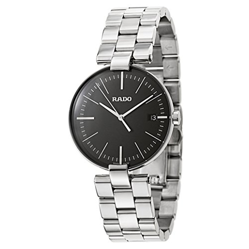 Rado Watches : R22852163 Quartz Black Dial Date Stainless Steel Men Watch