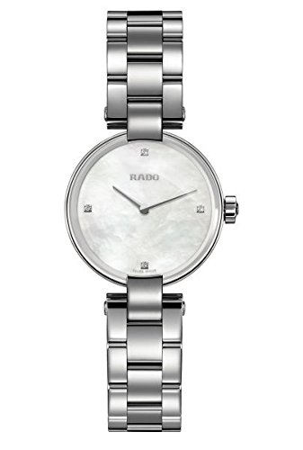 Rado Watches : R22854933 White Mother Of Pearl Dial Fixed Stainless Steel Band Women Watch