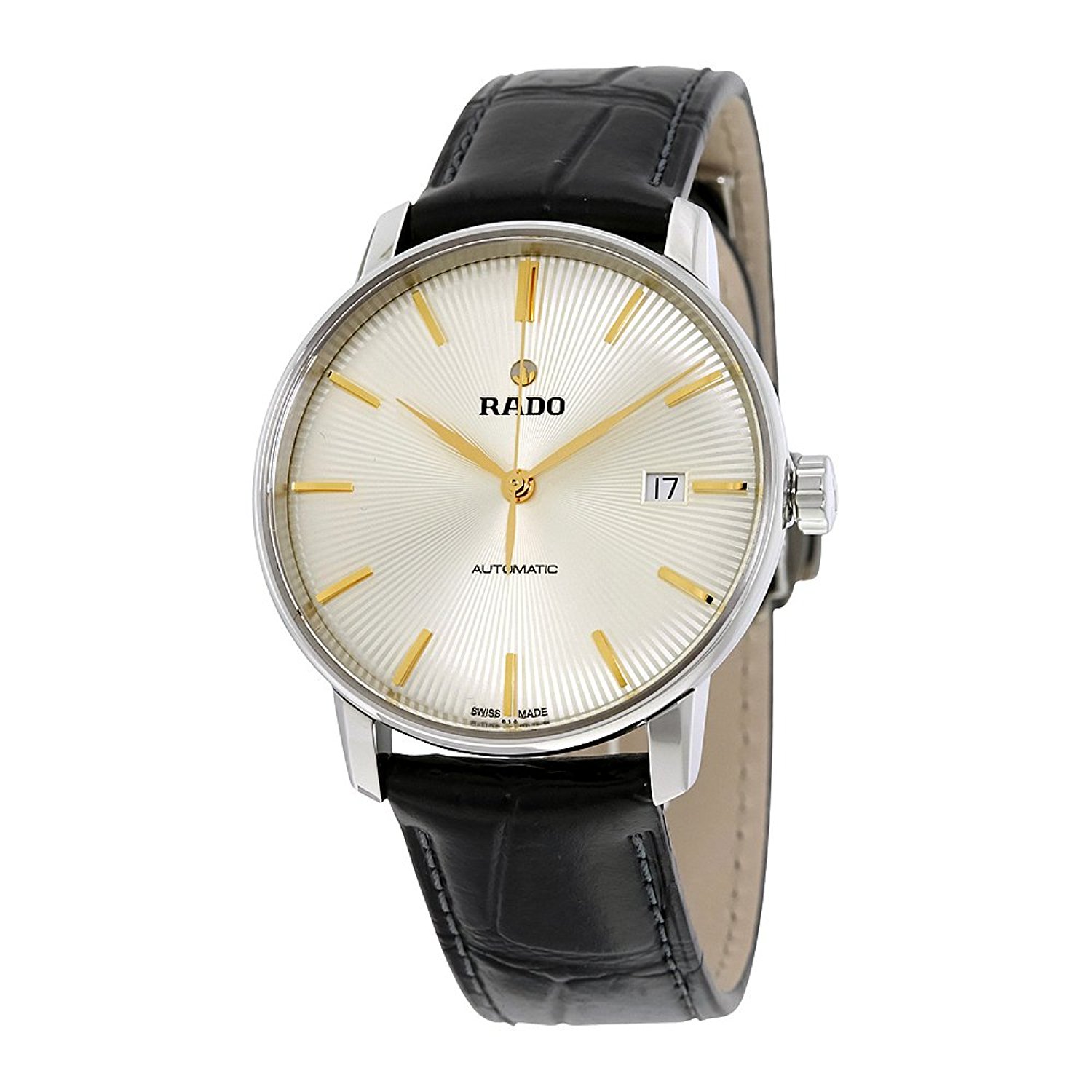 Rado Watches : R22860105 Automatic Date Black Leather Unisex Watch