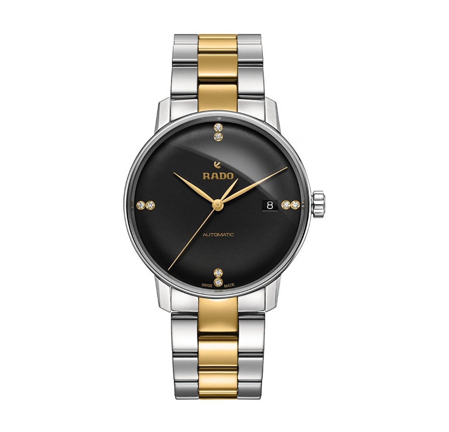 Rado Watches : R22860712 Black Dial Fixed Stainless Steel Band Men Watch